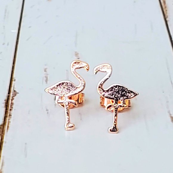 Rose Flamingo Earrings - Picture 5 of 6